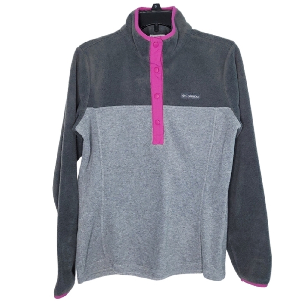 Columbia Heather Gray / Fuchsia Fleece Jacket
